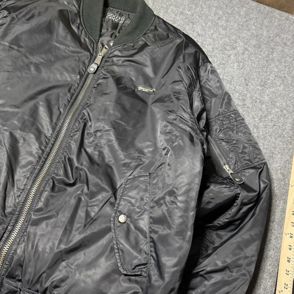 Southpole‎ Bomber Jacket XL Mens Black Reversible Quilted Streetwear Y2K Hip Hop